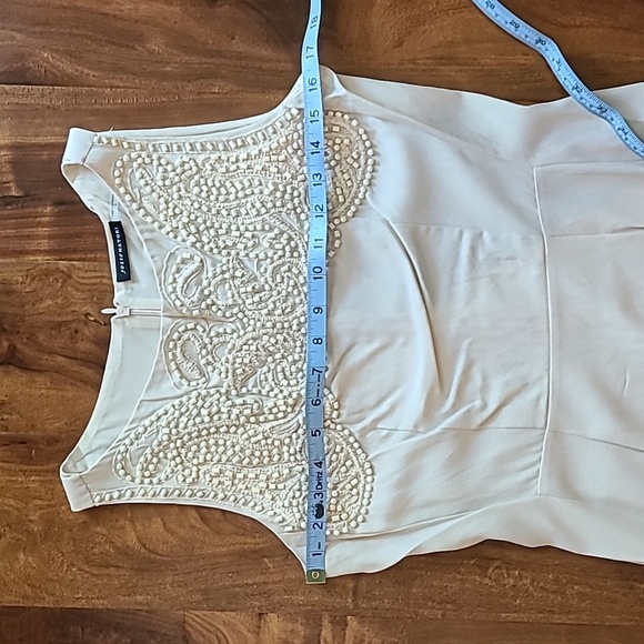 🌟Host Pick🌟 Josie Natori "Cam" Tan Embellished Sheath Dress with Beading - Picture 8 of 13